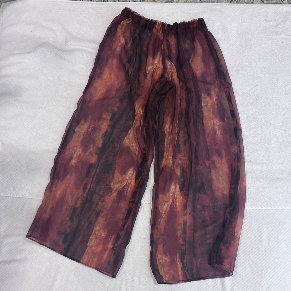 Sheer Wide-Leg Pants Ren Faire Fairy Beach Pool Resortwear Lightweight Medium